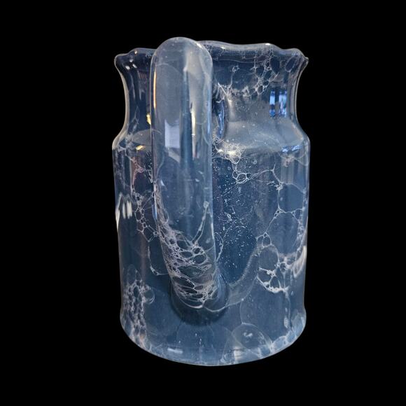 Vintage Action Pallian Blue Bubble Glaze Pottery Pitcher Mid Century Ceramic Jug - Picture 4 of 6